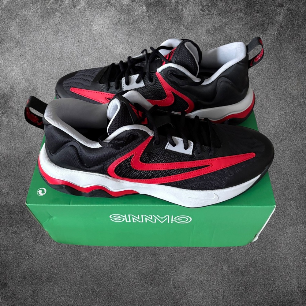 Nike Giannis Immortality 3 Basketball Shoes Mens 10.5 Black Red DZ7533-004